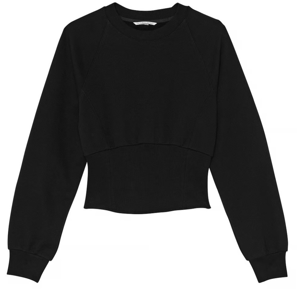 Victoria’s Secret Corset Sweatshirt Fitted Crewneck Slightly Cropped EUC
